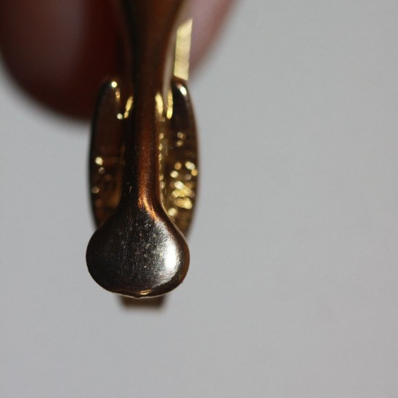 Vintage HICKOCK Gold Tone Door Knocker with Chain Tie Bar - Picture 2 of 2